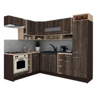 Bucatarie de Colt COSSY NEW 180-250 ST., Wenge / Decor 7648